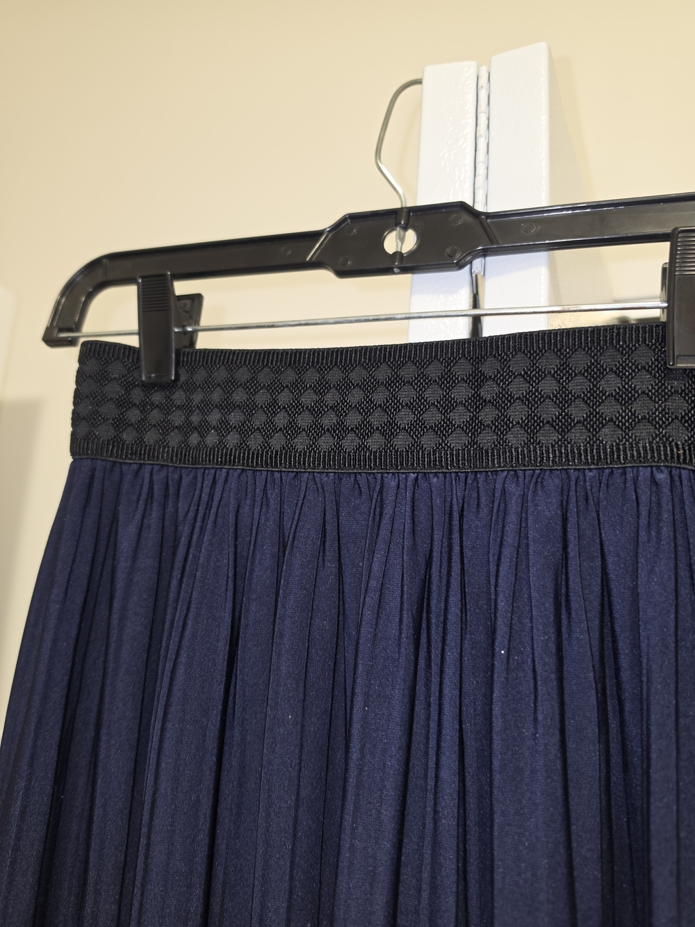 Navy Pleated Maxi Skirt